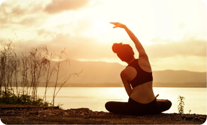 Sunset yoga practice