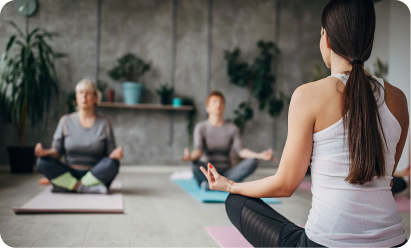 Yoga class session